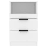 Bedside Cabinet White Engineered Wood