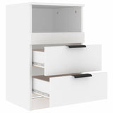 Bedside Cabinet White Engineered Wood