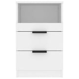 Bedside Cabinets 2 pcs White Engineered Wood - Rear View