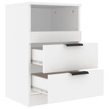 Bedside Cabinets 2 pcs White Engineered Wood - Close-Up Angle