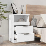 Bedside Cabinets 2 pcs White Engineered Wood - Top-Down View