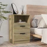 Bedside Cabinets 2 pcs Sonoma Oak Engineered Wood - Close-Up Angle