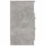 Bedside Cabinet Concrete Grey Engineered Wood - Rear View