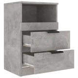 Bedside Cabinet Concrete Grey Engineered Wood - 45-Degree Angle