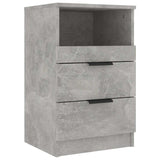 Bedside Cabinets 2 pcs Concrete Grey Engineered Wood - Side View