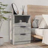 Bedside Cabinets 2 pcs Concrete Grey Engineered Wood - Close-Up Angle