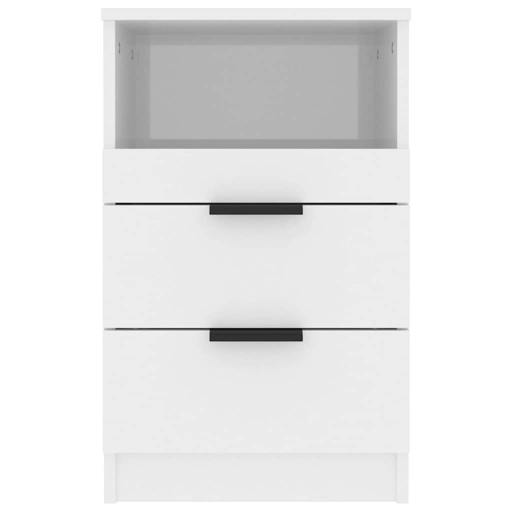 Bedside Cabinet High Gloss White Engineered Wood