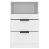 Bedside Cabinet High Gloss White Engineered Wood