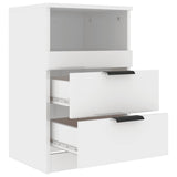 Bedside Cabinet High Gloss White Engineered Wood - 45-Degree Angle