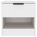 Bedside Cabinet White Engineered Wood - Top-Down View
