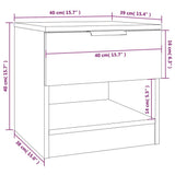 Bedside Cabinet White Engineered Wood - Low Angle