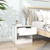 Bedside Cabinets 2 pcs White Engineered Wood - Side View