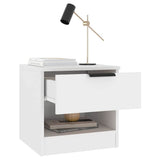 Bedside Cabinets 2 pcs White Engineered Wood - Rear View