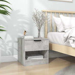 Bedside Cabinet Concrete Grey Engineered Wood