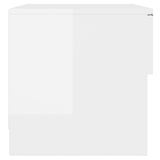 Bedside Cabinets 2 pcs High Gloss White Engineered Wood
