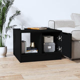 Coffee Table Black 50x50x36 cm Engineered Wood - Side View
