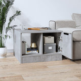 Coffee Table Concrete Grey 50x50x36 cm Engineered Wood - Side View