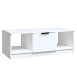 Coffee Table White 102x50x36 cm Engineered Wood - Front View