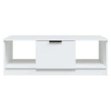 Coffee Table White 102x50x36 cm Engineered Wood - Side View
