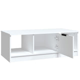 Coffee Table White 102x50x36 cm Engineered Wood - 45-Degree Angle
