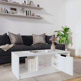 Coffee Table White 102x50x36 cm Engineered Wood - Close-Up Angle