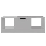 Coffee Table High Gloss White 102x50x36 cm Engineered Wood - Side View
