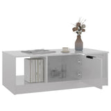 Coffee Table High Gloss White 102x50x36 cm Engineered Wood - Rear View