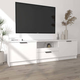 TV Cabinet White 140x35x40 cm Engineered Wood - Side View