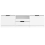 TV Cabinet White 140x35x40 cm Engineered Wood - 45-Degree Angle