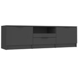 TV Cabinet Black 140x35x40 cm Engineered Wood - Front View