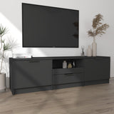 TV Cabinet Black 140x35x40 cm Engineered Wood - Side View