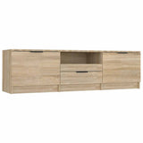 TV Cabinet Sonoma Oak 140x35x40 cm Engineered Wood - Front View