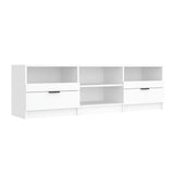 TV Cabinet White 150x33.5x45 cm Engineered Wood - Front View