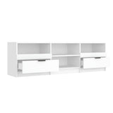 TV Cabinet White 150x33.5x45 cm Engineered Wood - 45-Degree Angle