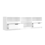 TV Cabinet High Gloss White 150x33.5x45 cm Engineered Wood - 45-Degree Angle