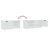 TV Cabinet White 80x35x36.5 cm Engineered Wood - Low Angle