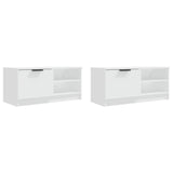 TV Cabinets 2 pcs White 80x35x36.5 cm Engineered Wood - Top-Down View