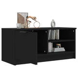 TV Cabinet Black 80x35x36.5 cm Engineered Wood - Close-Up Angle