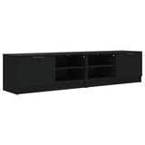 TV Cabinets 2 pcs Black 80x35x36.5 cm Engineered Wood - Front View