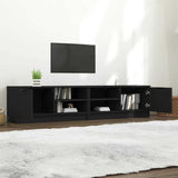 TV Cabinets 2 pcs Black 80x35x36.5 cm Engineered Wood - Side View