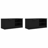 TV Cabinets 2 pcs Black 80x35x36.5 cm Engineered Wood - Top-Down View