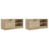 TV Cabinets 2 pcs Sonoma Oak 80x35x36.5 cm Engineered Wood - Top-Down View