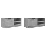 TV Cabinets 2 pcs Concrete Grey 80x35x36.5 cm Engineered Wood - Top-Down View
