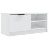 TV Cabinet High Gloss White 80x35x36.5 cm Engineered Wood - Front View