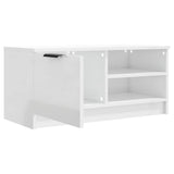 TV Cabinet High Gloss White 80x35x36.5 cm Engineered Wood - 45-Degree Angle
