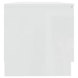 TV Cabinet High Gloss White 80x35x36.5 cm Engineered Wood - Rear View