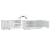 TV Cabinet High Gloss White 80x35x36.5 cm Engineered Wood - Low Angle