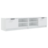 TV Cabinets 2 pcs High Gloss White 80x35x36.5cm Engineered Wood - Front View