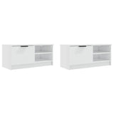 TV Cabinets 2 pcs High Gloss White 80x35x36.5cm Engineered Wood - Top-Down View