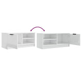 TV Cabinets 2 pcs High Gloss White 80x35x36.5cm Engineered Wood - Extra Image